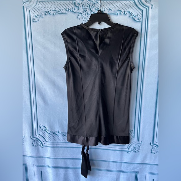 Helmut Lang Size:M Women Sleeveless Top Drape Tank  Satin Trim Blouse Black - Picture 2 of 7